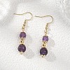 Natural Mixed Stone Round Dangle Earrings EJEW-JE06822-6