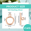 925 Sterling Silver Toggle Clasps STER-BC0004-38RG-2