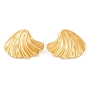 Ion Plating(IP) Shell Shape 304 Stainless Steel Stud Earrings for Women EJEW-L272-021G-1