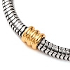 304 Stainless Steel Round Snake Chain Bracelets for Women BJEW-G711-12GP-2