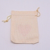 Heart Pattern Burlap Packing Pouches ABAG-TAC0001-06-2