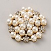 Flower Alloy Rhinestone Cabochons BUTT-WH0061-22KCG-1