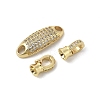 Brass Micro Pave Cubic Zirconia Fold Over Clasps KK-U059-15G-2