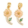 Brass Micro Pave Cubic Zirconia Pendants KK-H262-18G-1