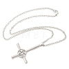 Upside Down Cross & Star Alloy Pendant Pendant Twisted Chain Necklaces for Women NJEW-NH0001-03P-4