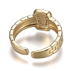 Brass Micro Pave Clear Cubic Zirconia Cuff Rings RJEW-H538-02G-U-2