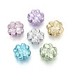 Textured Plating Opaque Acrylic Beads PACR-T018-07M-1
