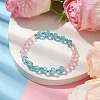 Transparent Acrylic & Faceted Glass Beaded Stretch Bracelets for Women BJEW-JB10627-2