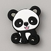 Panda Silicone Beads SIL-WH0002-82B-1