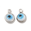 304 Stainless Steel with Glass Enamel Charms STAS-G305-10P-2