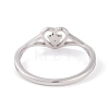 Heart 304 Stainless Steel Finger Ring foe Women RJEW-C086-15-P-3