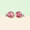 Brass Enamel Fish Stud Earrings EJEW-I322-05P-2