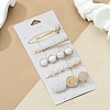 5Pcs Iron Alloy with Plastic Pear Alligator Hair Clips & Hair Bobby Pins PW-WG90E75-04-1