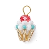 Glass Seed Beaded Cupcake Pendants PALLOY-MZ00581-2