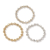 3Pcs CCB Plastic Beads Stretch Bracelets for Women BJEW-JB13242-2