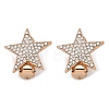 Star Brass Micro Pave Clear Cubic Zirconia Clip-on Earrings EJEW-U049-01G-4