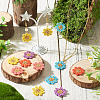 10Pcs 5 Styles Glass Seed Beaded Flower Pendants PALLOY-TA00388-7
