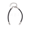 3MM Round Braided Leather Bracelet Making AJEW-JB01541-01-1