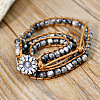 Natural Map Stone Beads Wrap Bracelets WG9B6C1-01-3