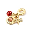 Brass Micro Pave Clear Cubic Zirconia European Dangle Charms KK-F904-06G-2