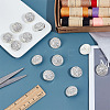 14Pcs 1-Hole Alloy Glass Shank Buttons BUTT-MA0001-16B-S-4