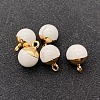 Natural Howlite Round Charms with Golden Plated Metal Findings PW-WG96610-09-1