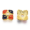 4-Petal Alloy Enamel Bead Caps X1-ENAM-TAC0023-08-1
