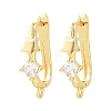 Brass Micro Pave Cubic Zirconia Hoop Earring Findings CU-CBAB5B4-08G-1