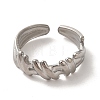 Non-Tarnish 304 Stainless Steel Open Cuff Ring RJEW-C068-03C-P-2