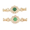 Brass Micro Pave Clear Cubic Zirconia Fold Over Clasps KK-U059-65G-1