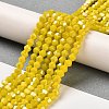 Opaque Solid Color Electroplate Glass Beads Strands EGLA-A039-P4mm-B05-4