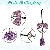 Wire Wrapped Chips Natural Amethyst Big Pendant Decorations HJEW-SZ0001-25A-2