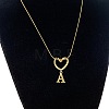 304 Stainless Steel Heart with Initial Pendant Necklaces for Women FS-WG4DC9E-01-2