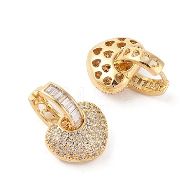 Rack Plating Brass Micro Pave Clear Cubic Zirconia Hoop Earrings for Women EJEW-G394-33G-1