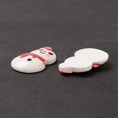 Christmas Themed Opaque Resin Cabochons CRES-P022-02-1