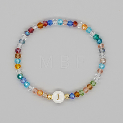 Handmade Bohemian Colorful Faceted Rondelle Glass Beaded Stretch Bracelets UI5654-10-1