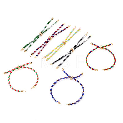 7Pcs Polyester Braided Round Cord Slider Bracelet Making MAK-TA0001-39B-1