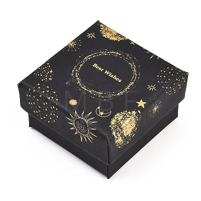 Gold Stamping Planet Cardboard Jewelry Packaging Boxes CON-T002-01A-1