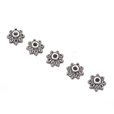 Flower Tibetan Silver Bead Caps X-A475-1