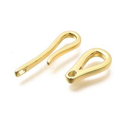 Brass Hook and S-Hook Clasps KK-S508-25G-1