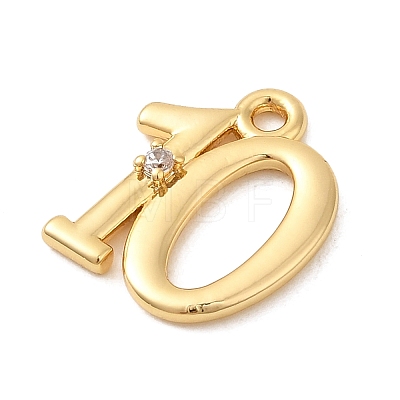 Brass Micro Pave Cubic Zirconia Charms KK-P340-24G-10-1