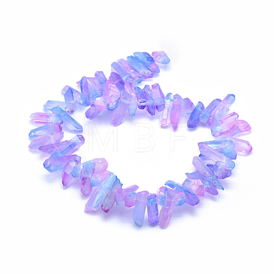Electroplated Natural Quartz Crystal Beads Strands G-P368-06A-1