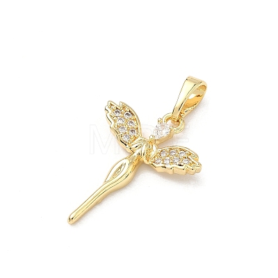 Brass Micro Pave Clear Cubic Zirconia Pendants KK-H255-16A-G-1