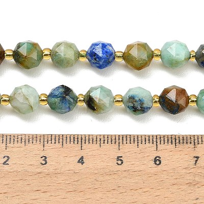 Natural Chrysocolla and Lapis Lazuli Beads Strands GG-CBA3921-B07-8mm-1