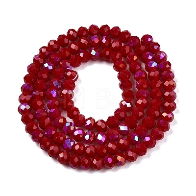 Electroplate Opaque Solid Color Glass Beads Strands EGLA-A044-P4mm-L02-1