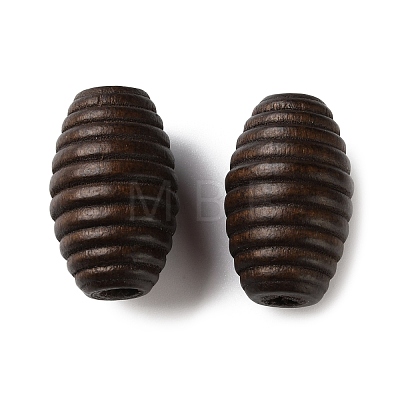Spray Painted Wooden European Beads WOOD-A029-04-1