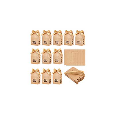 Hollow House Shaped Cardboard Paper Candy Boxes CON-WH0084-82A-1