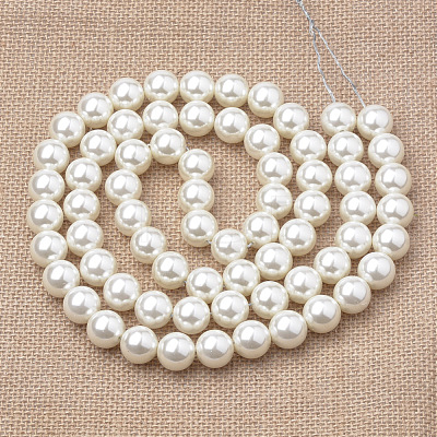 Eco-Friendly Plastic Imitation Pearl Beads Strands X-MACR-S285-8mm-05-1