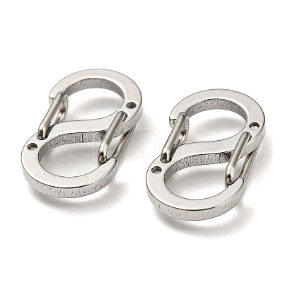 304 Stainless Steel Double Gated Carabiner S-Hook Clasps STAS-F296-06P-1