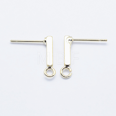 Long-Lasting Plated Brass Stud Earring Findings KK-K204-163G-NF-1